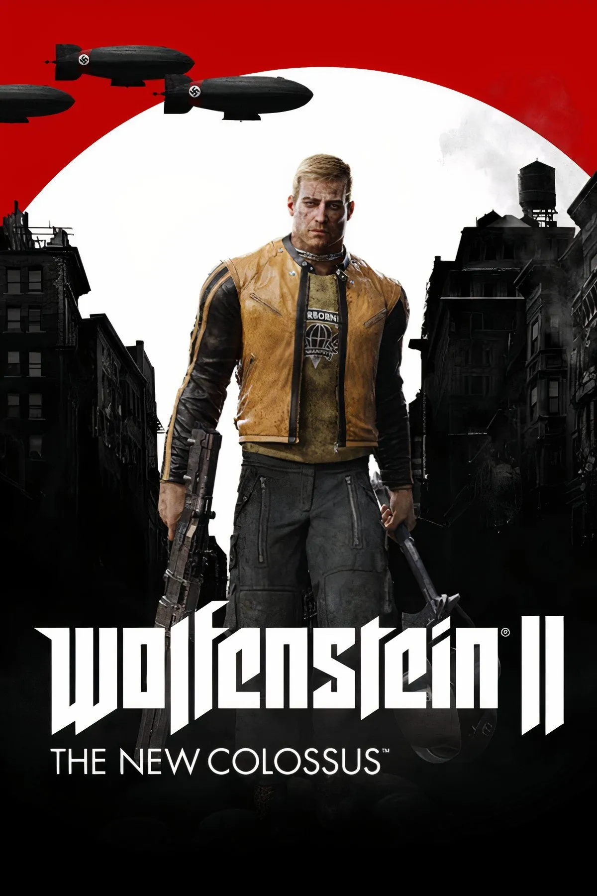 BJ Blazkowicz với vũ khí trong game Wolfenstein II The New Colossus
