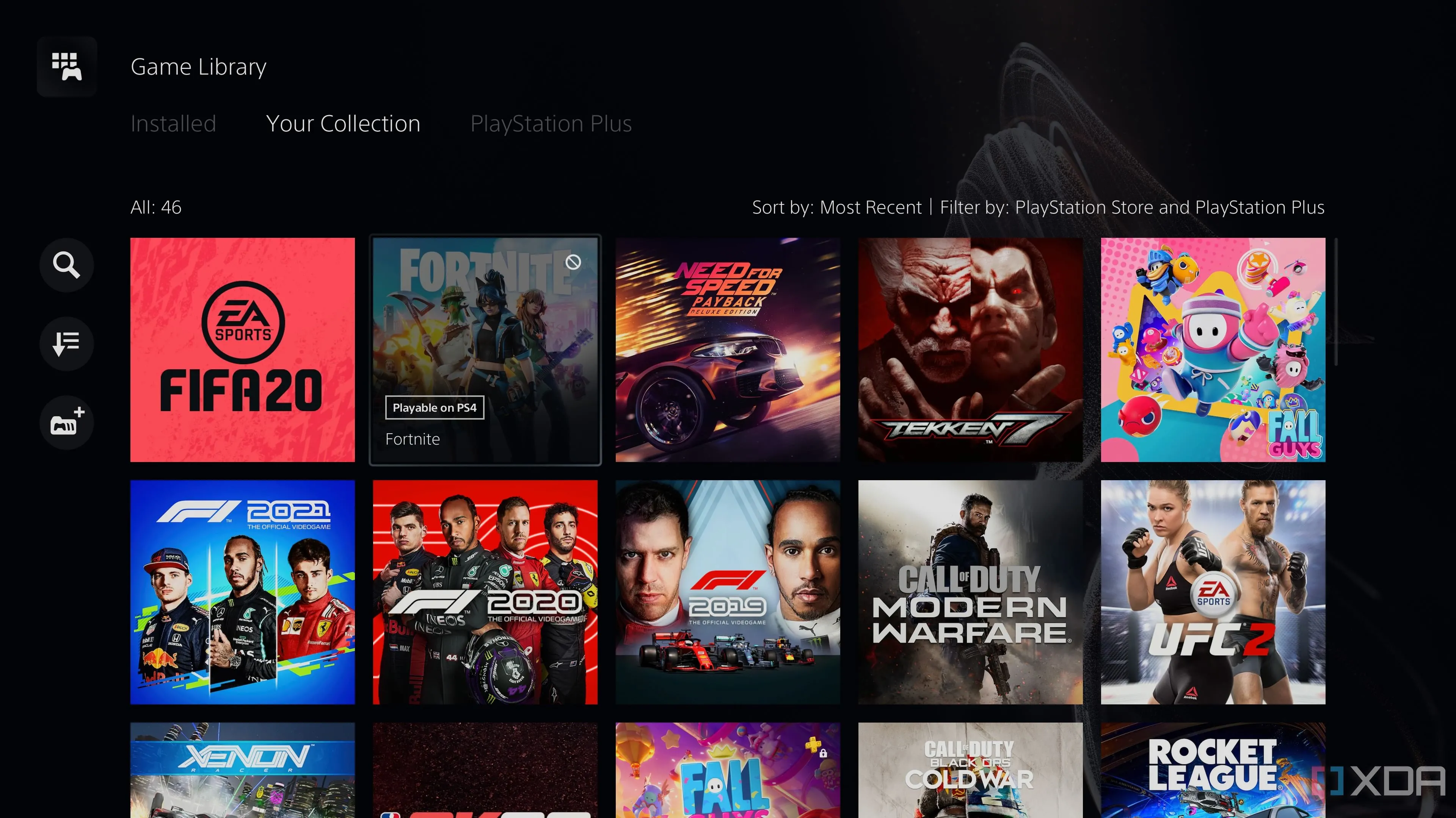 Bộ sưu tập game kỹ thuật số trên PlayStation 5