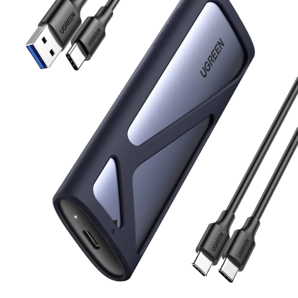 Box đựng ổ cứng UGreen M.2 NVMe SATA SSD với thiết kế tối giản, hỗ trợ tốc độ 10Gbps