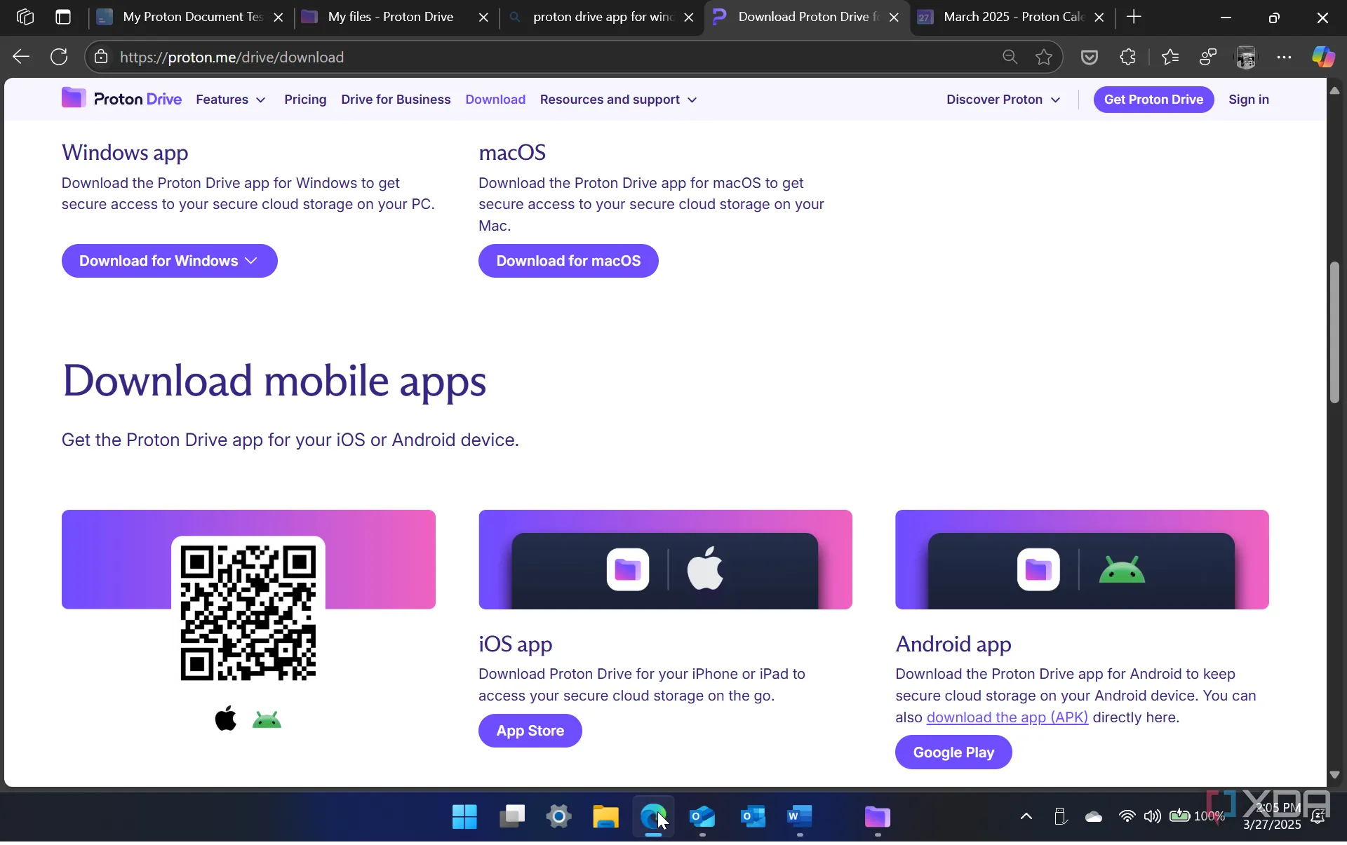 Các biểu tượng ứng dụng của Proton như Mail, VPN, Drive trên nhiều nền tảng, thể hiện khả năng hỗ trợ đa nền tảng