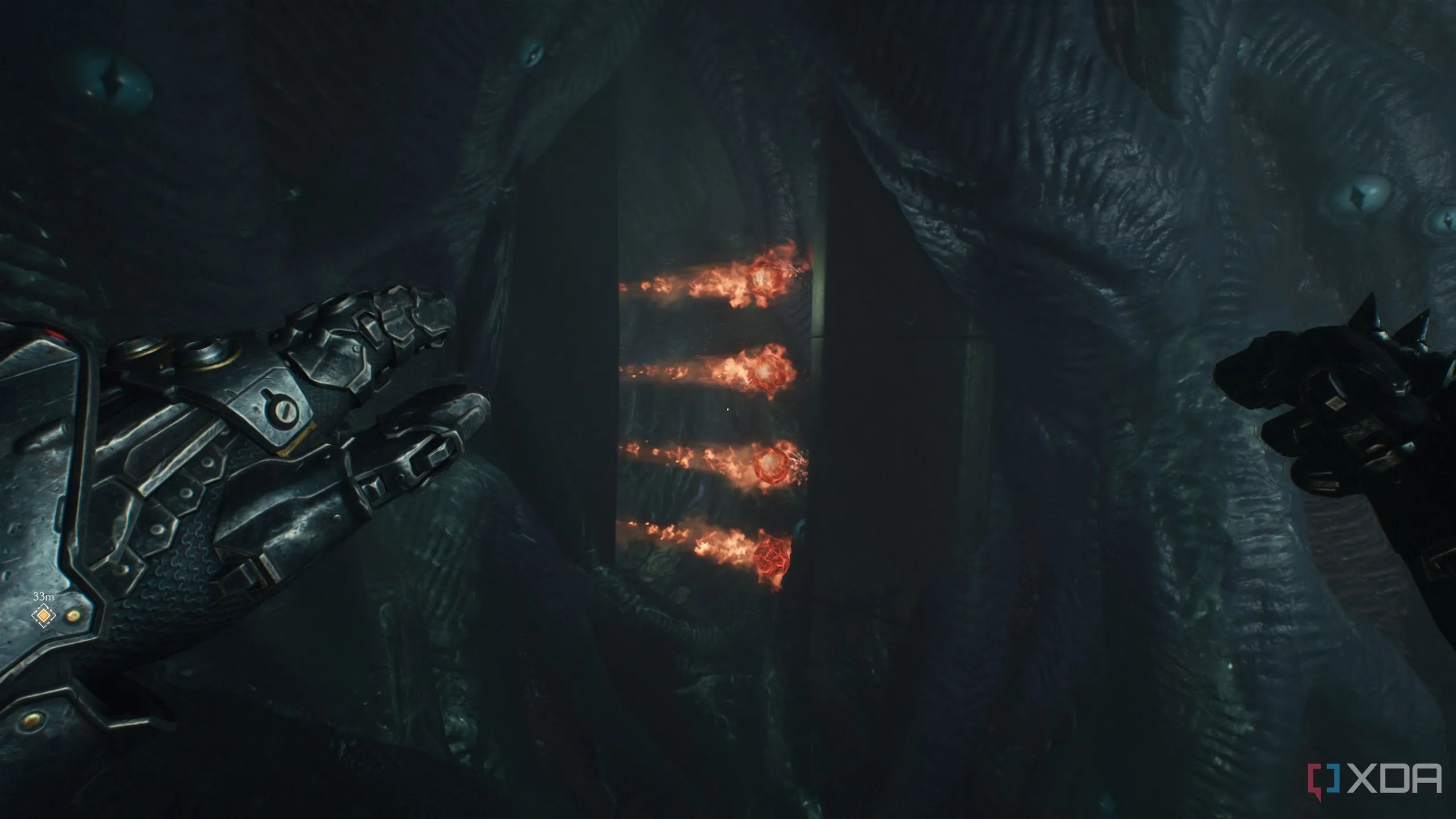 Các chướng ngại vật lửa dưới nước trong chương 15 của Doom The Dark Ages