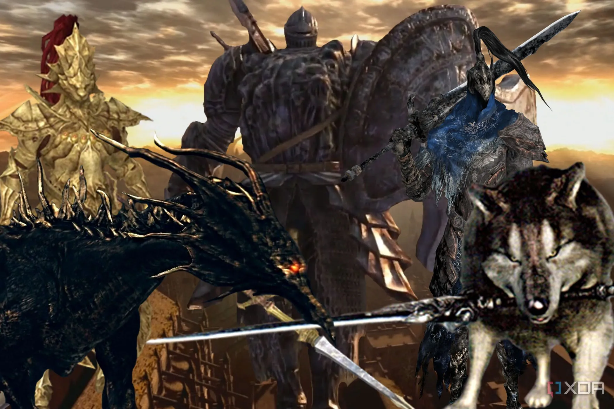 Các trùm game Dark Souls tập hợp tại Anor Londo, minh họa độ khó đặc trưng của game FromSoftware.