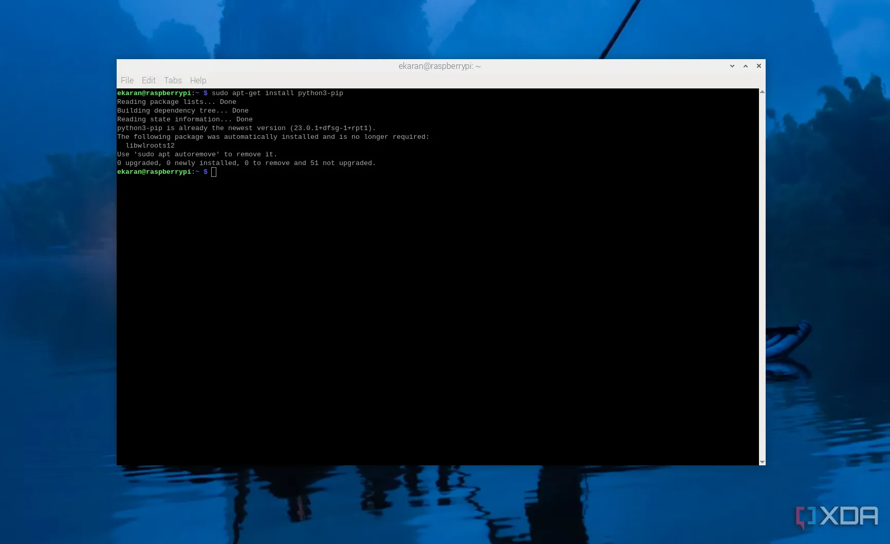 Cài đặt lệnh Pip cho Python 3 trên Raspberry Pi 5, công cụ cần thiết để quản lý các gói Python