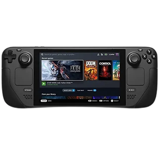 Cận cảnh Steam Deck từ trên cao, thiết bị cầm tay thành công mở đường cho ý tưởng console Steam.