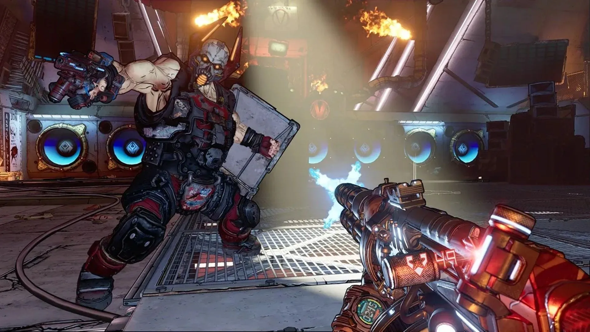 Cảnh chiến đấu bằng súng trong game Borderlands 3 trên Nintendo Switch 2