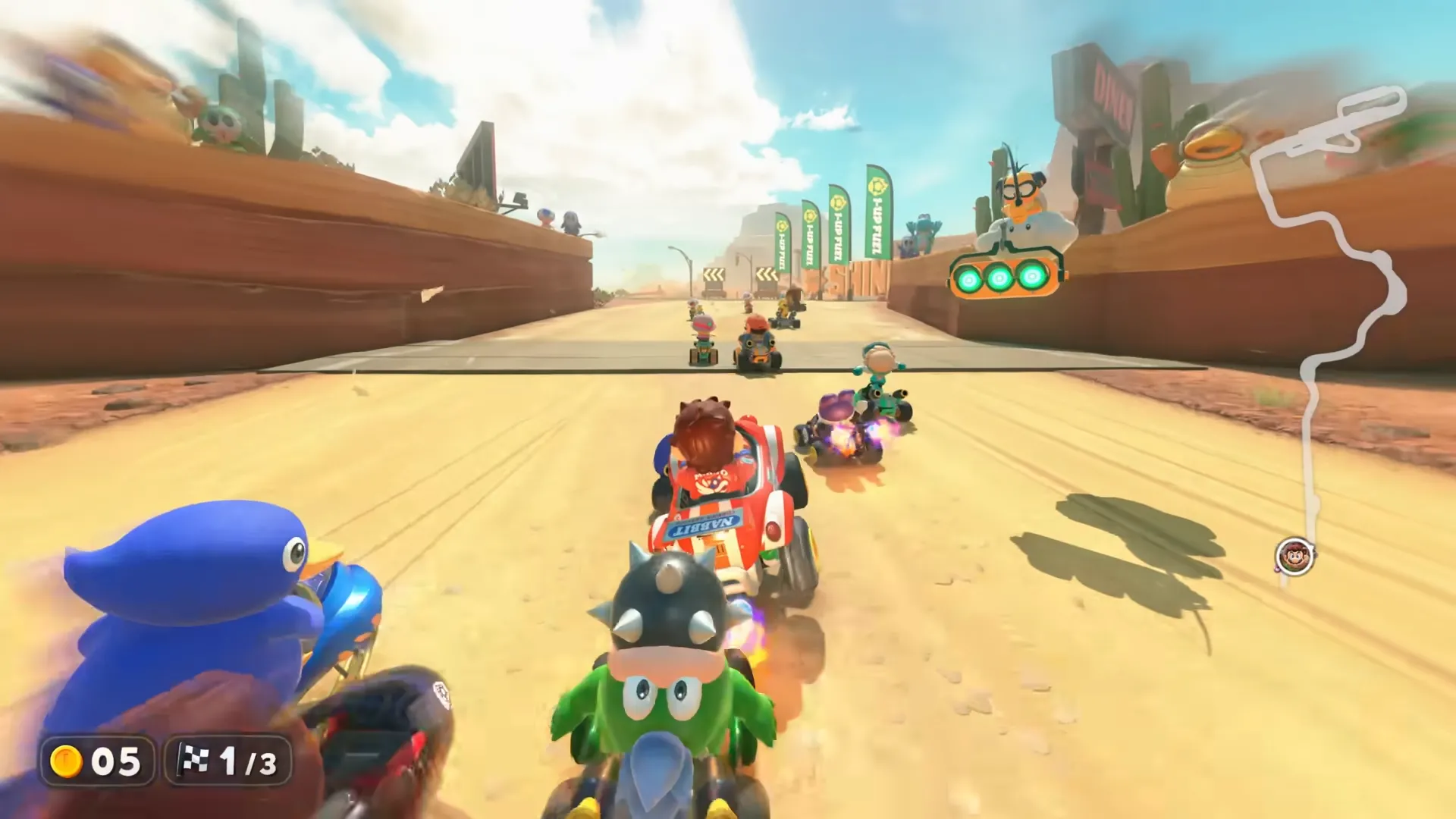 Cảnh đua game sôi động trong Mario Kart World trên Nintendo Switch 2 với nhiều tay đua