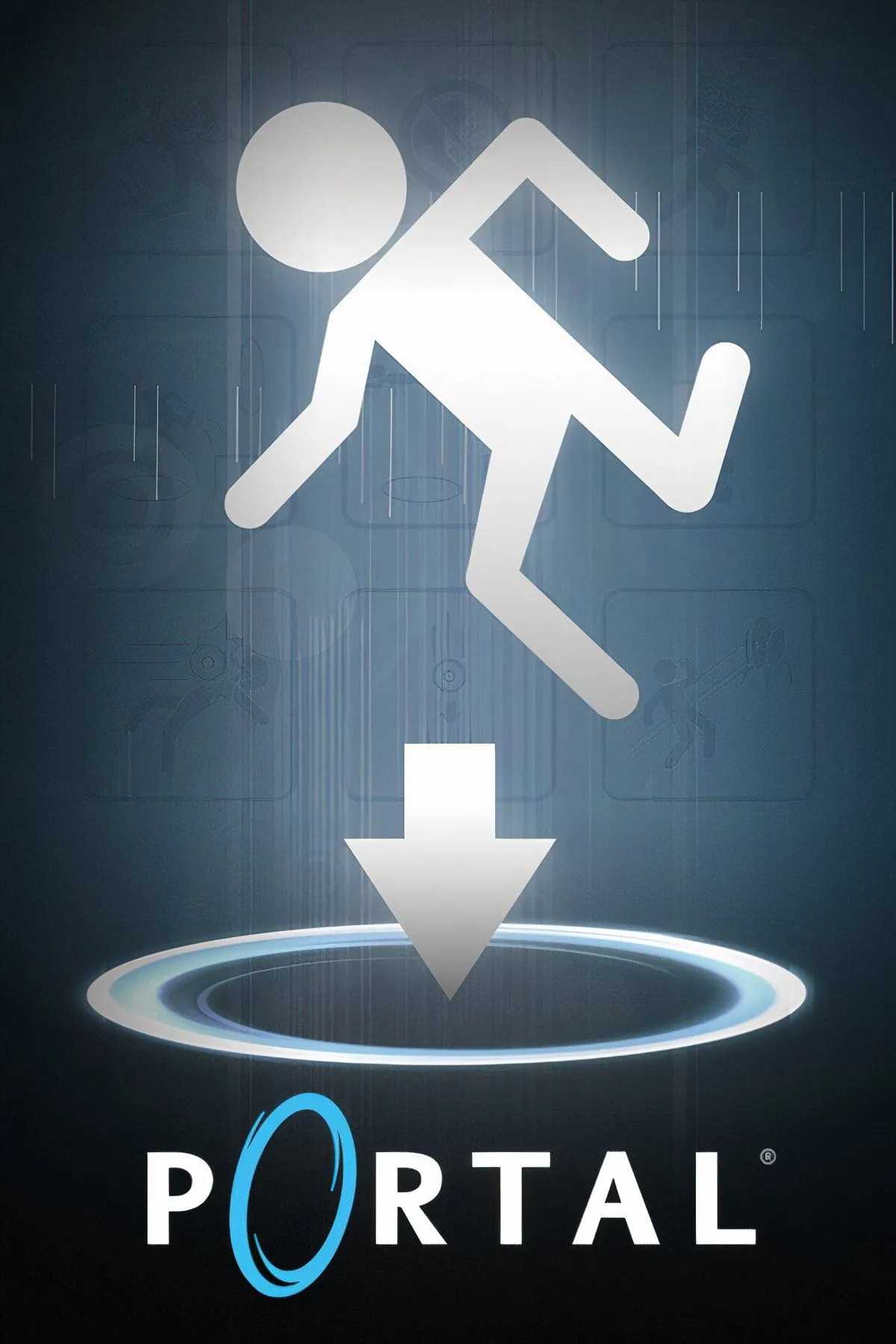 Cảnh game Portal với cổng dịch chuyển