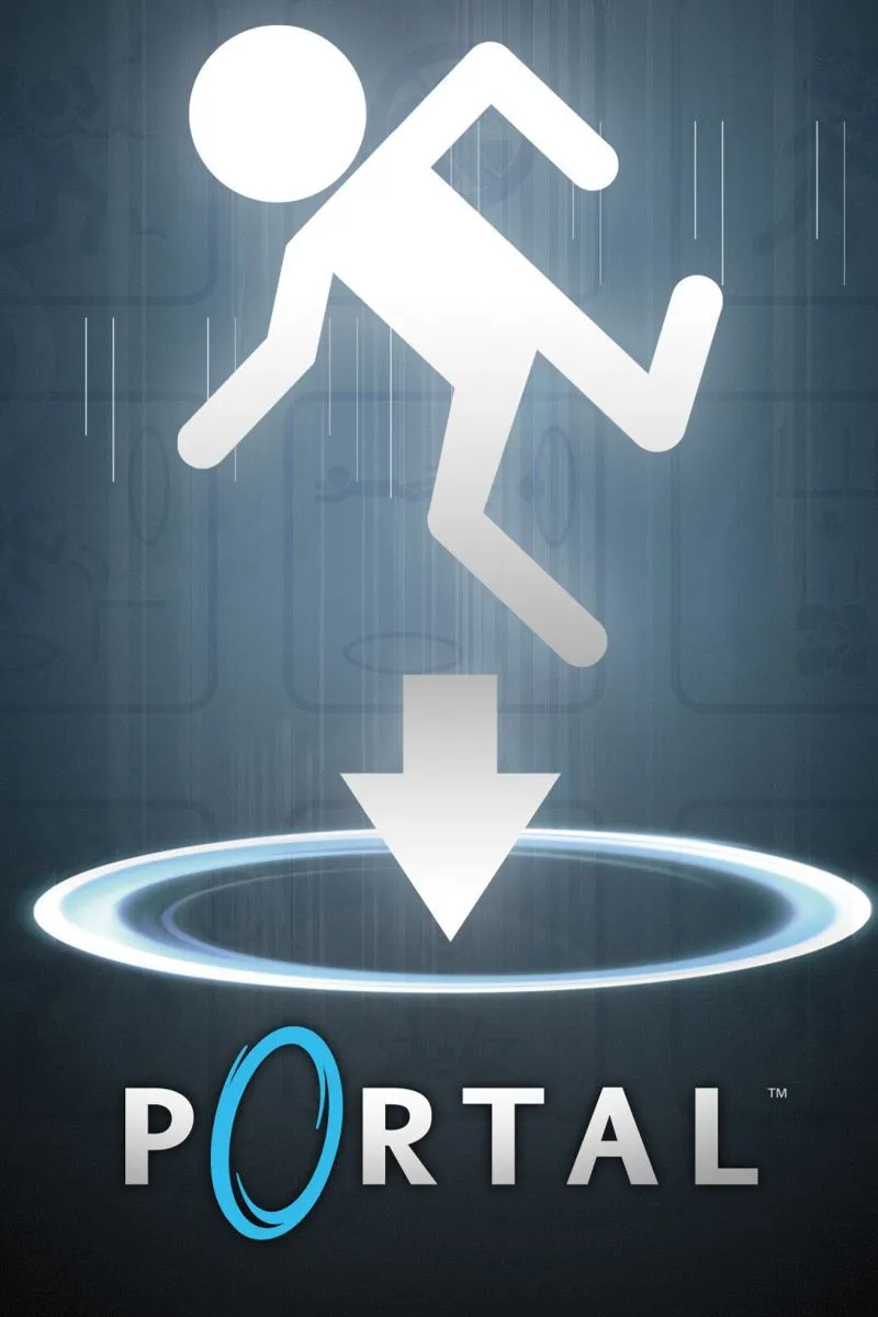 Cảnh game Portal with RTX với ánh sáng rực rỡ và cổng dịch chuyển