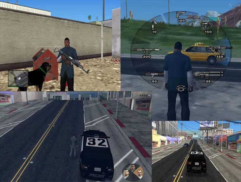 Cảnh gameplay bản mod Grand Theft Auto V Legacy trên nền PS2