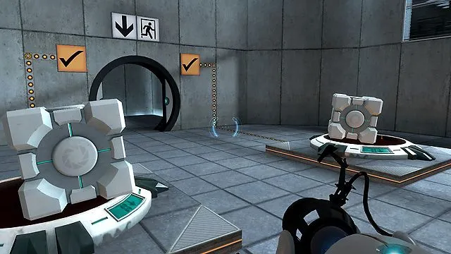 Cảnh giải đố trong game Portal, biểu tượng của thể loại game giải đố thành công