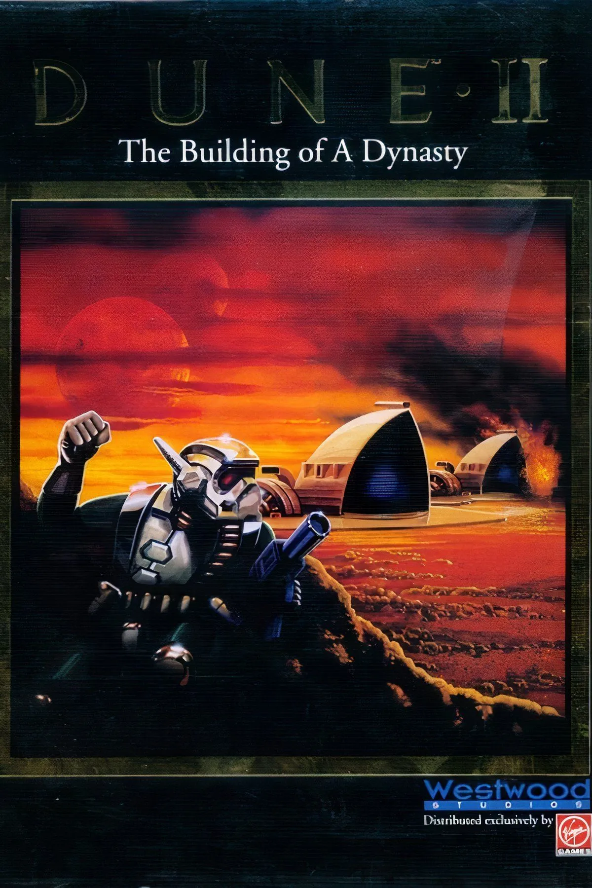 Cảnh hỗn loạn chiến đấu trong game Dune II: The Building of a Dynasty