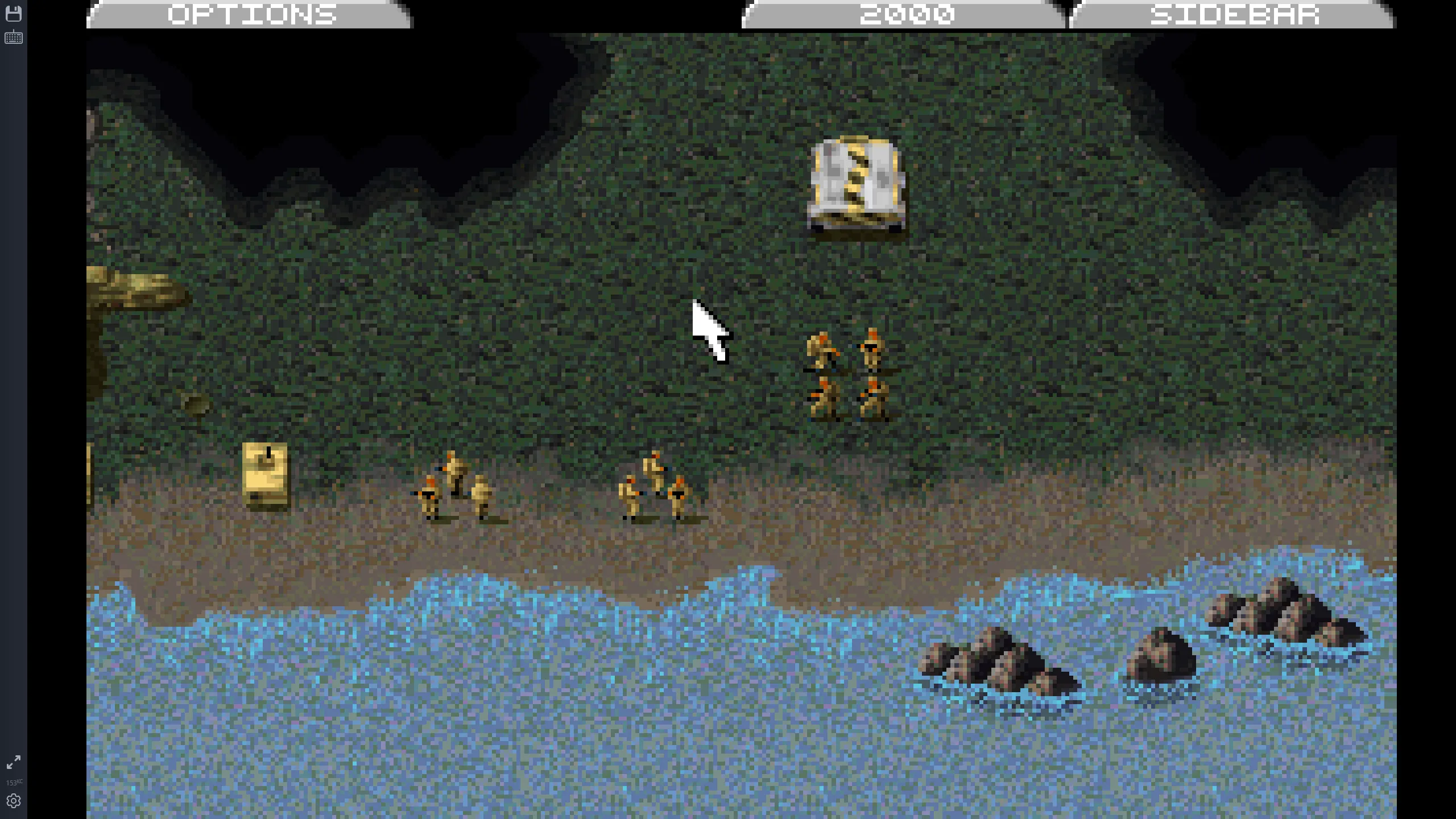 Cảnh quân đội bên sông trong game DOS Command &amp; Conquer