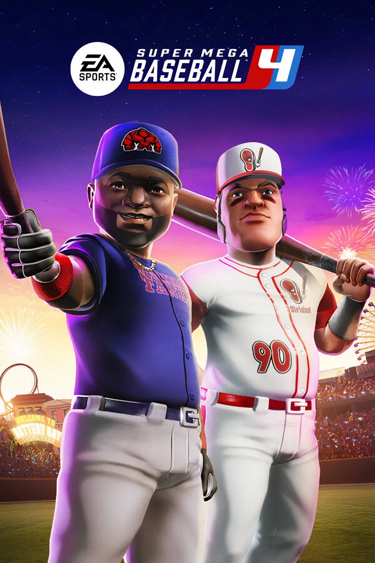 Cầu thủ bóng chày với phong cách hoạt hình trong Super Mega Baseball 4