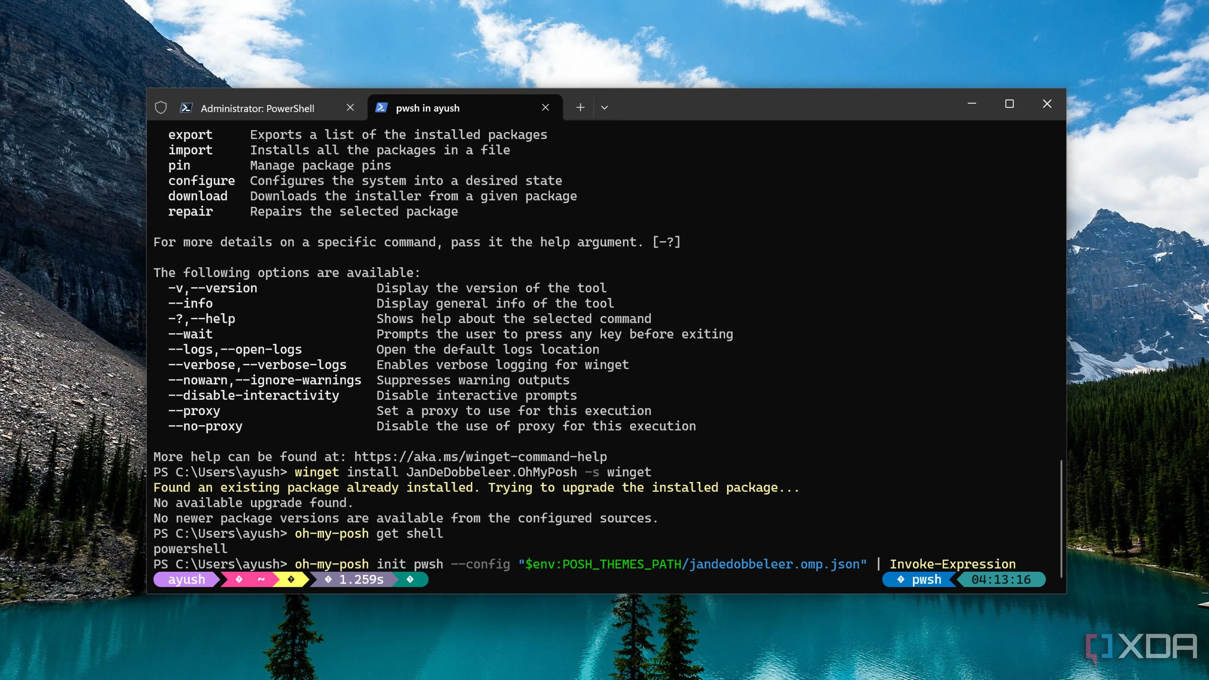 Chạy module Oh My Posh trong giao diện PowerShell
