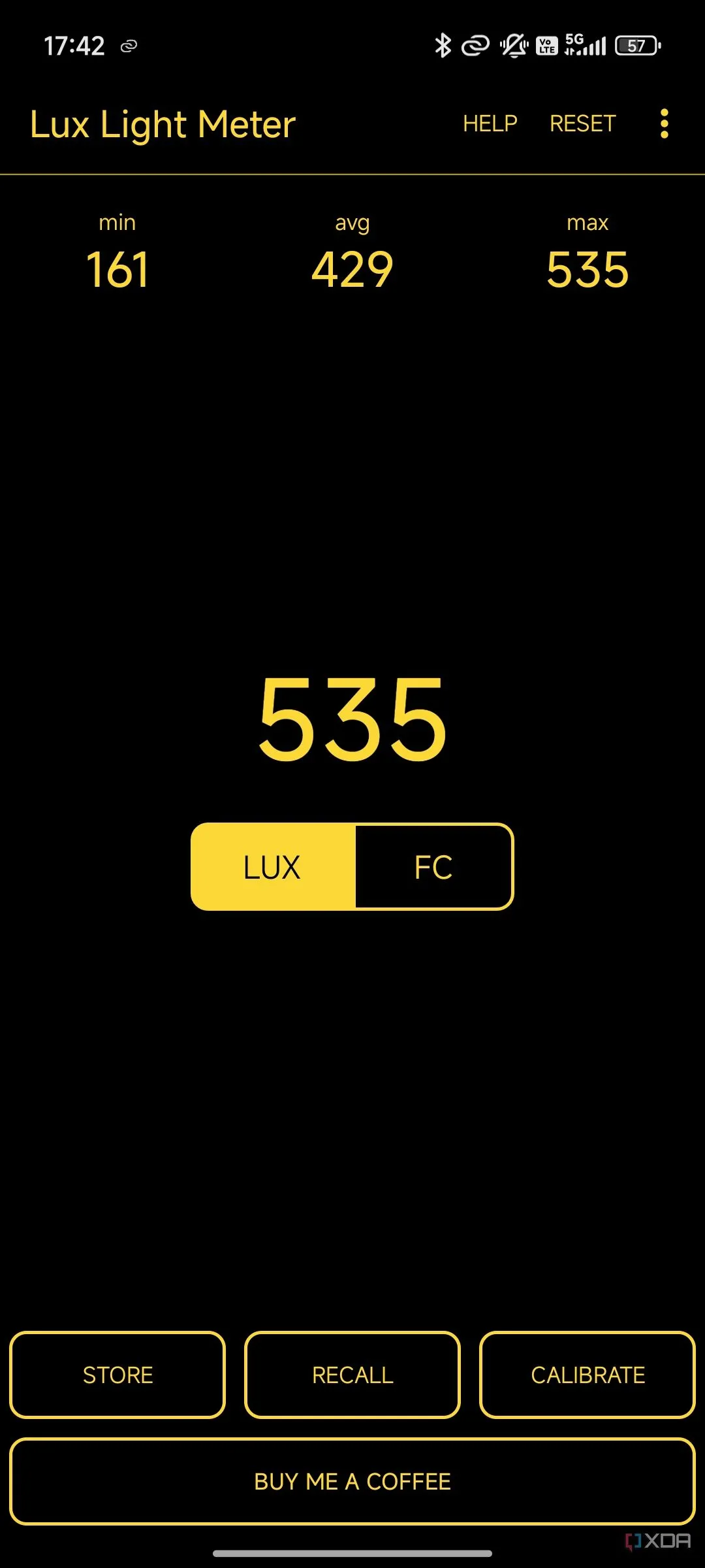 Chỉ số Lux màn hình MacBook Pro sau khi dùng Brightintosh
