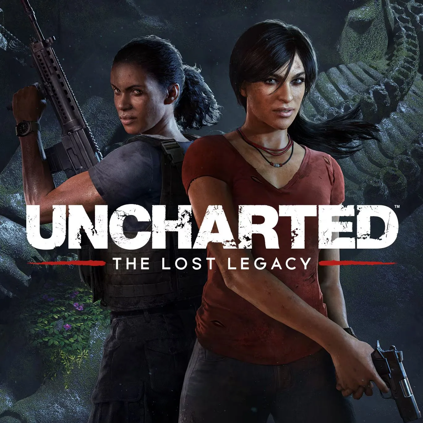 Chloe Frazer và Nadine Ross trong ảnh bìa Uncharted: The Lost Legacy, bản mở rộng thành game riêng