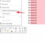 Chọn giá trị nhanh từ danh sách thả xuống trong Excel