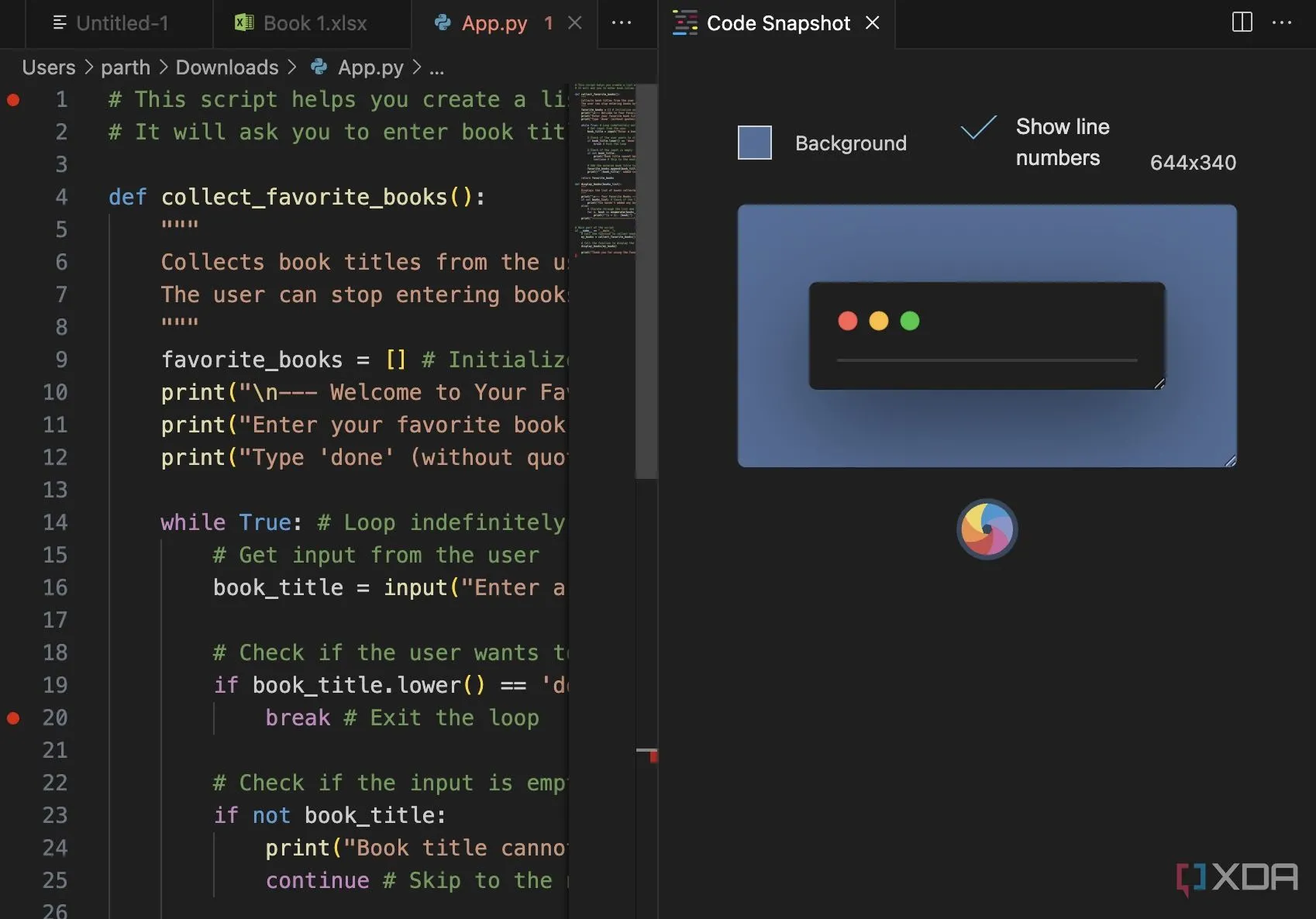 Chụp ảnh màn hình code chuyên nghiệp với Code Snapshot trong VS Code
