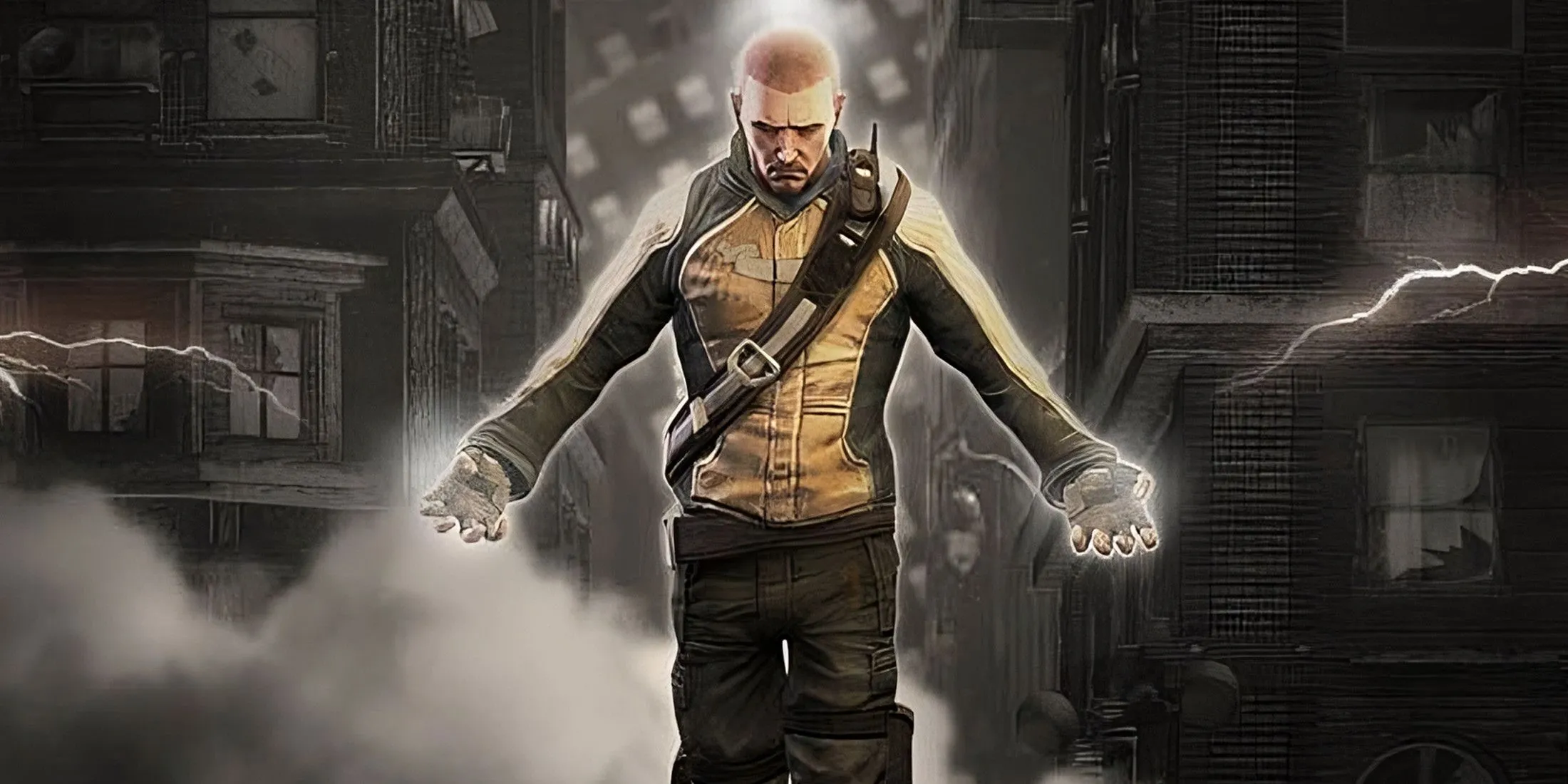 Cole MacGrath sử dụng sức mạnh điện trong gameplay của InFAMOUS