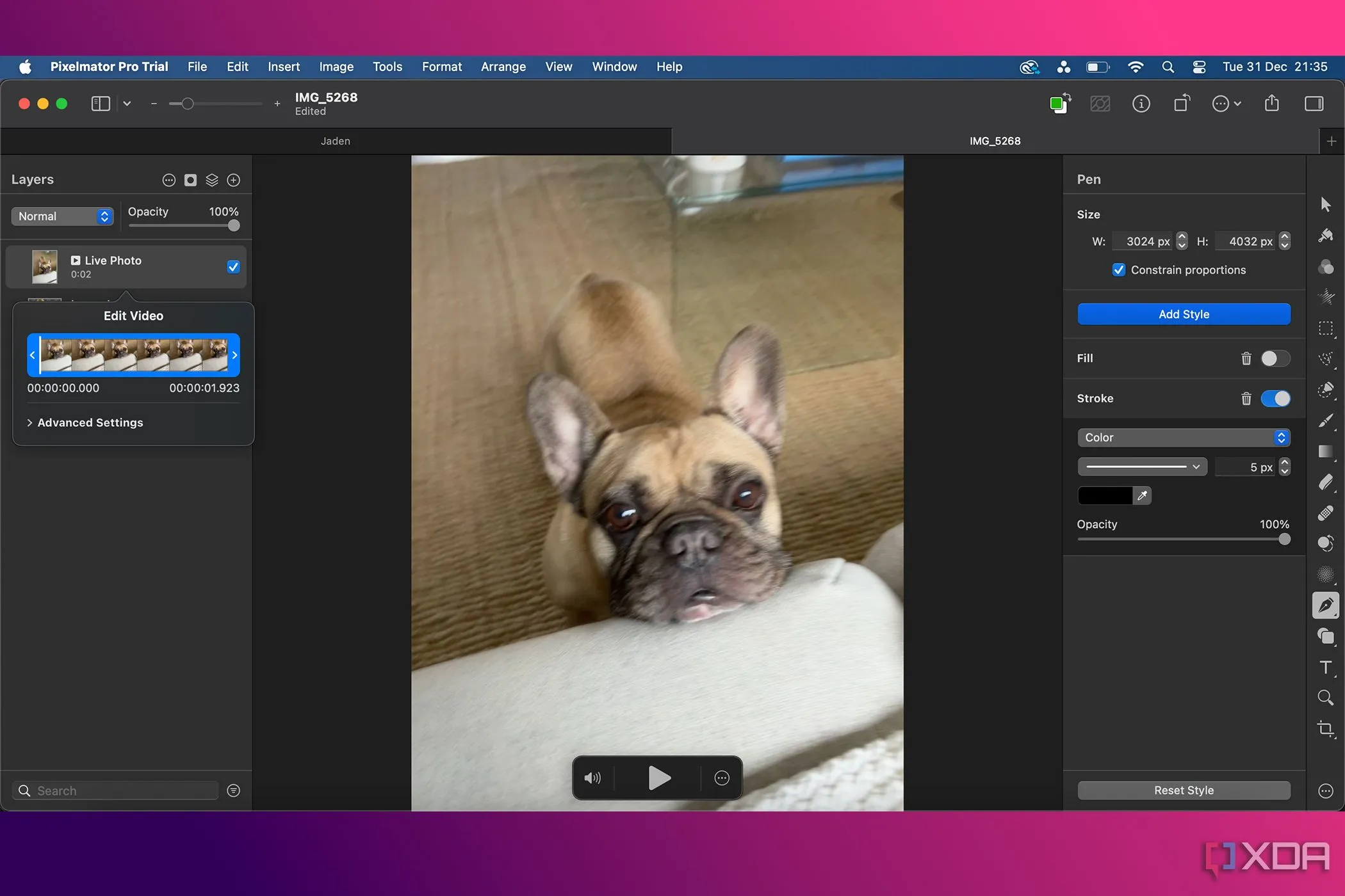 Công cụ chỉnh sửa video cơ bản trong Pixelmator Pro