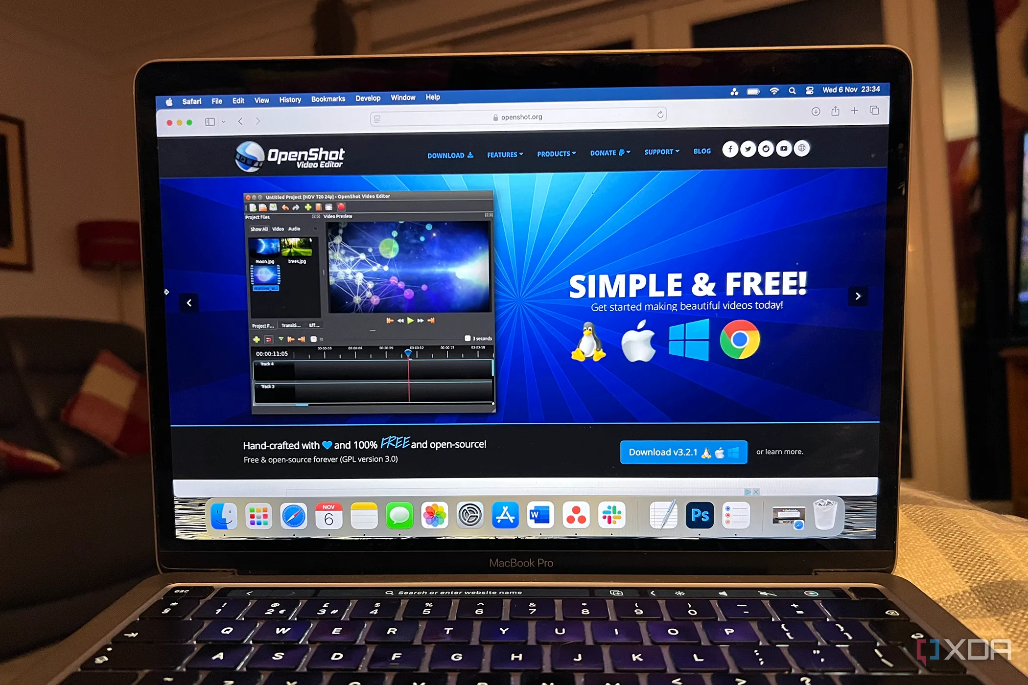 Công cụ chỉnh sửa video OpenShot trên MacBook
