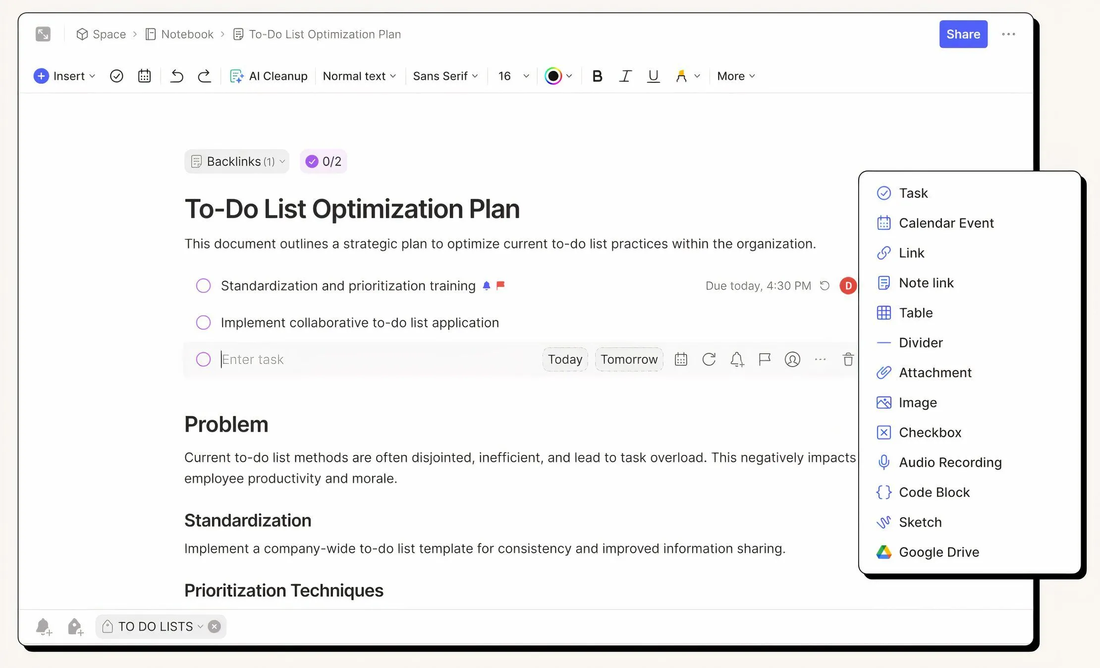 Danh sách việc cần làm (To-Do List) trong ứng dụng Evernote
