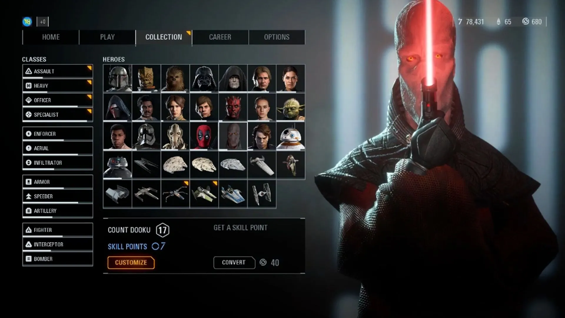 Darth Plagueis trong một bản mod game Star Wars Battlefront 2