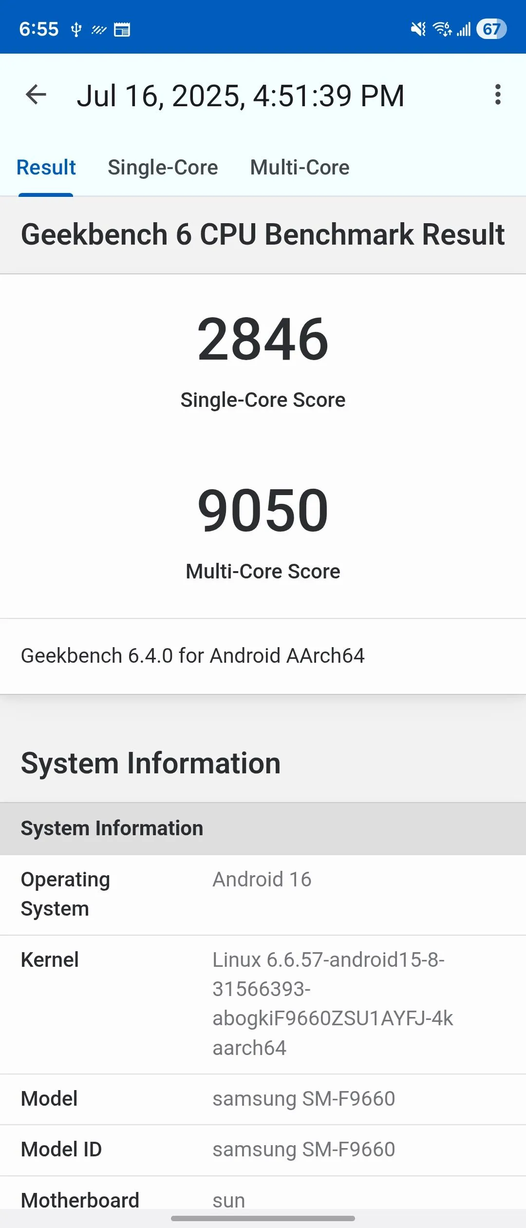 Điểm số GeekBench 6 của Samsung Galaxy Z Fold 7 với chip Snapdragon 8 Elite