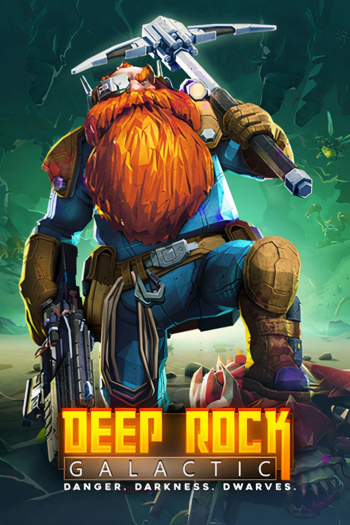 Đội lính lùn đang khai thác tài nguyên và chiến đấu với quái vật ngoài hành tinh trong game Deep Rock Galactic