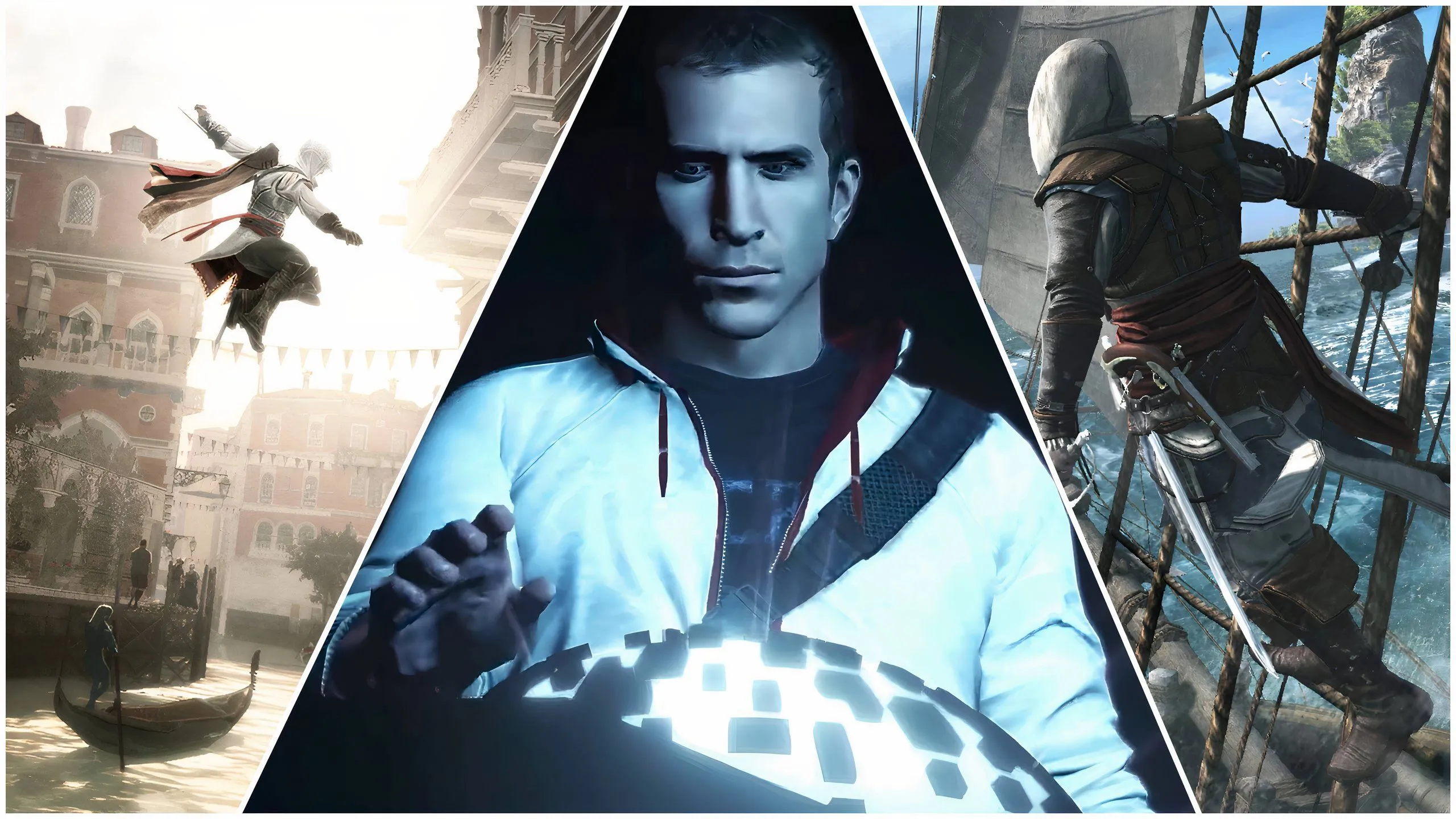 Ezio Auditore, Desmond Miles và Edward Kenway, những nhân vật biểu tượng trong Assassin's Creed, thể hiện sự đa dạng về câu chuyện và bối cảnh của series.