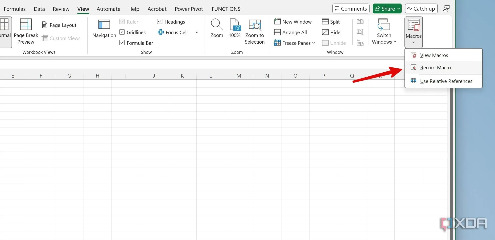 Ghi macro trong Excel để tạo thông điệp bí mật