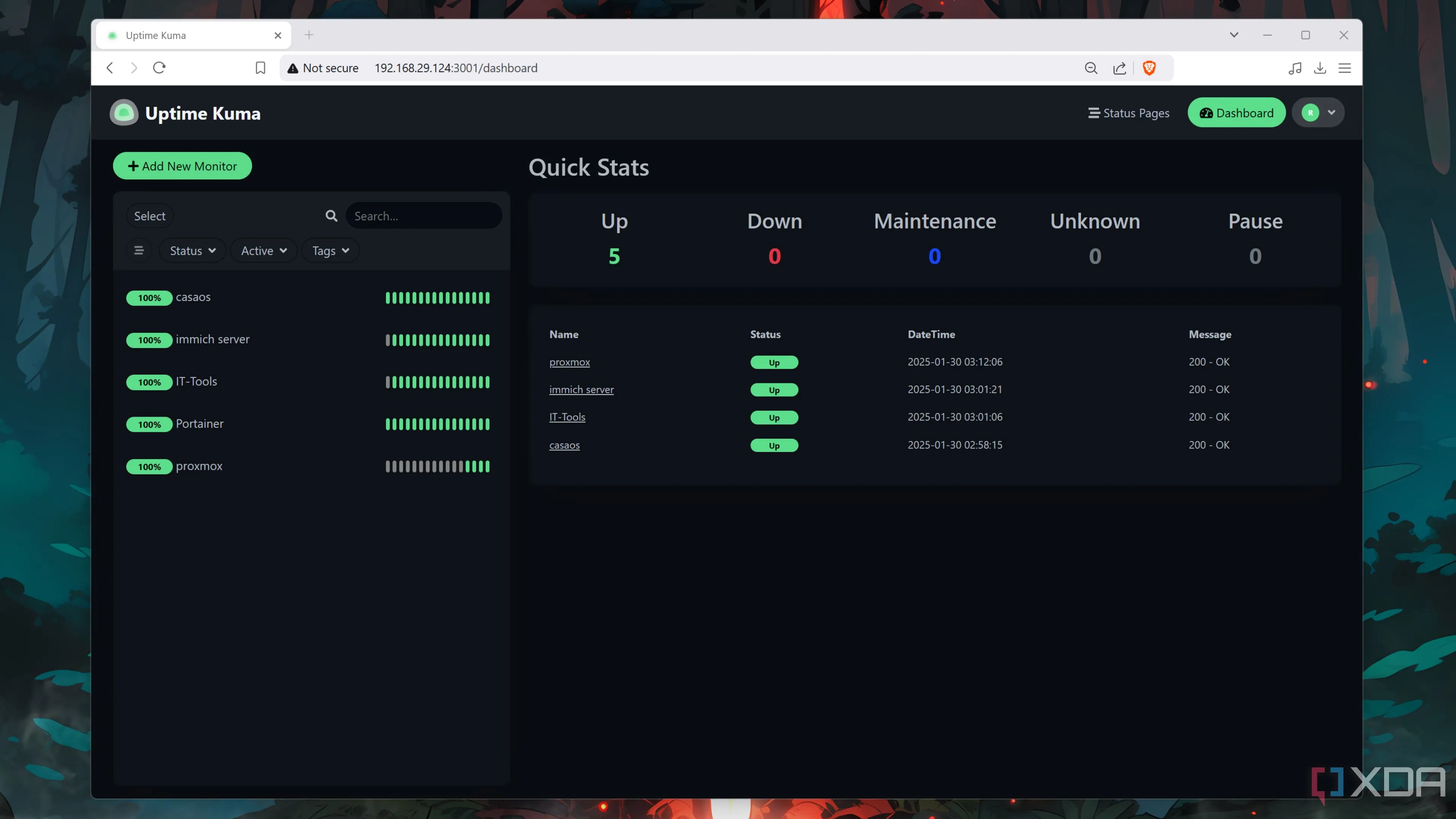 Giám sát các container trong Uptime Kuma