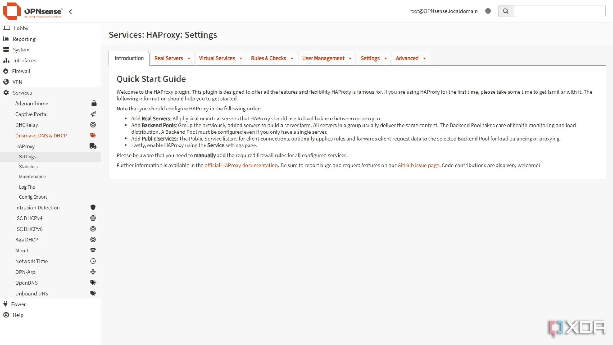 Giao diện cài đặt plugin HAProxy trên OPNsense, minh họa sự tích hợp dễ dàng.