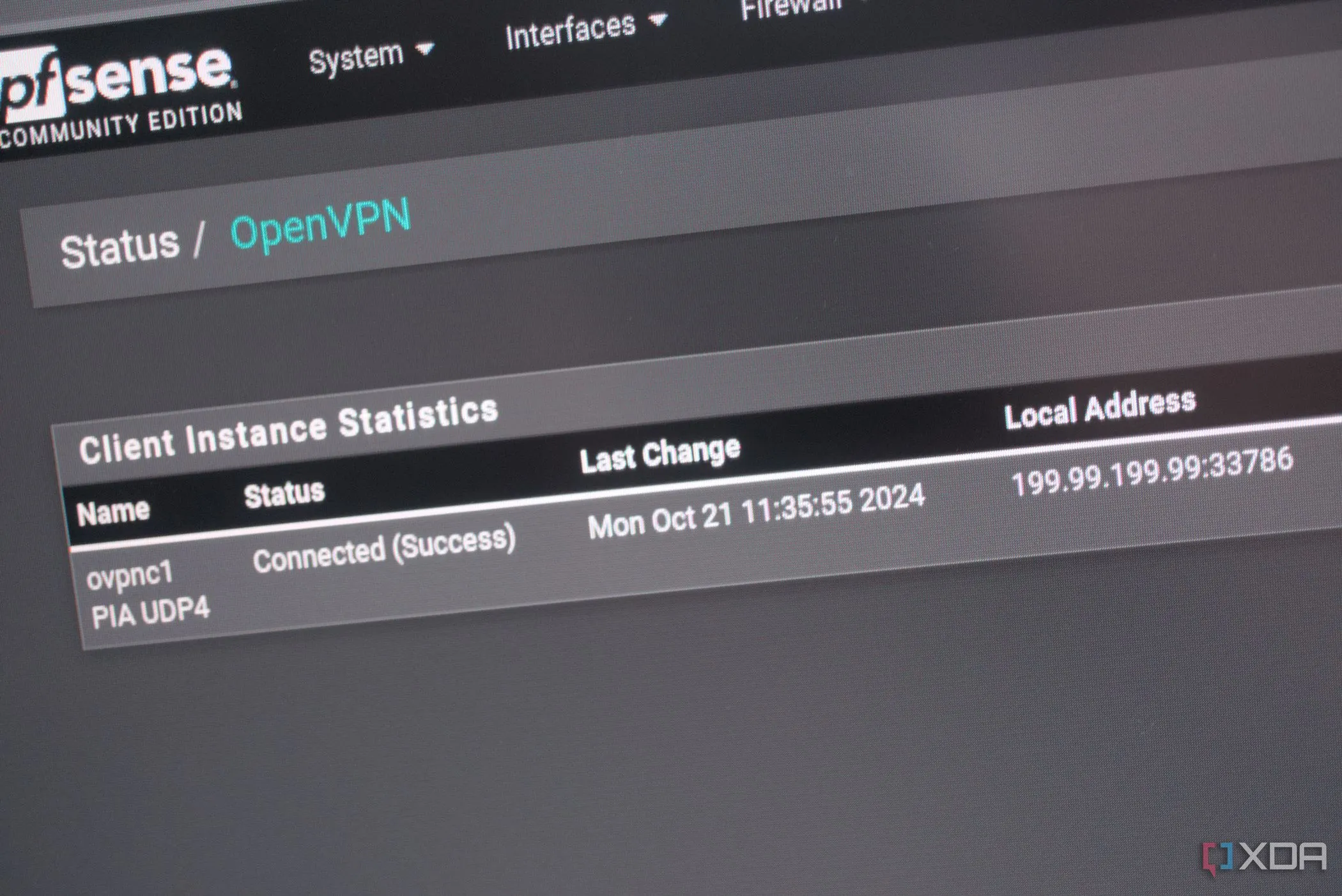 Giao diện cấu hình OpenVPN trên tường lửa mã nguồn mở, minh họa khả năng thiết lập VPN toàn mạng LAN