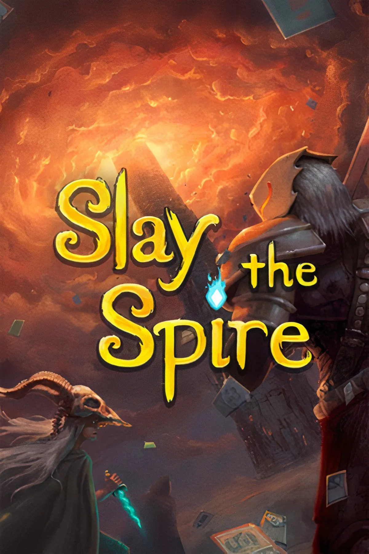 Giao diện chiến đấu của game Slay the Spire với các lá bài và quái vật