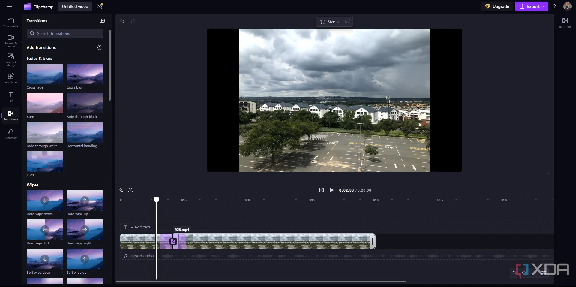 Giao diện chỉnh sửa video thân thiện người dùng của Clipchamp trên trình duyệt