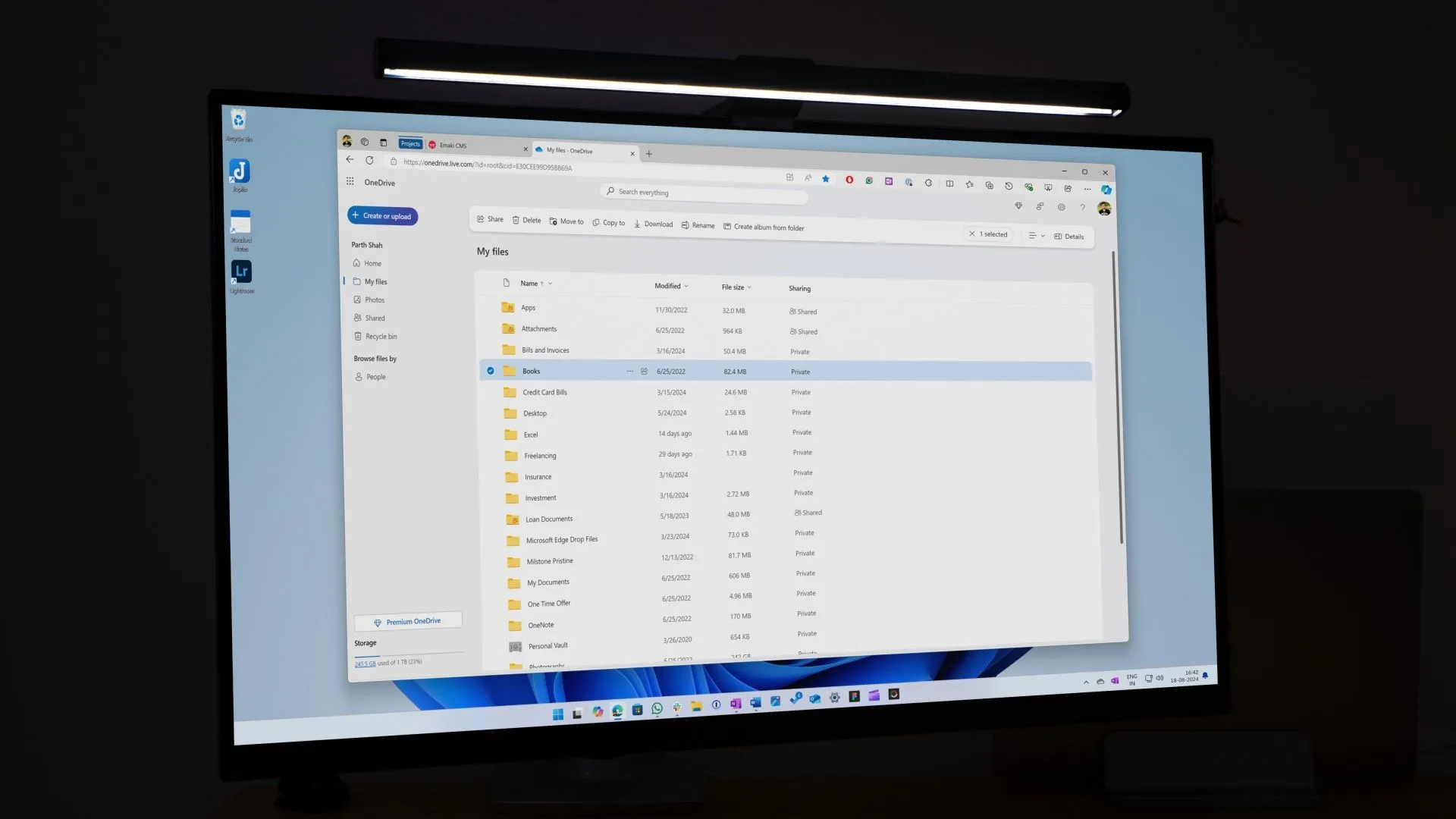 Giao diện dịch vụ lưu trữ đám mây OneDrive của Microsoft, một trong những giải pháp sao lưu dữ liệu phổ biến
