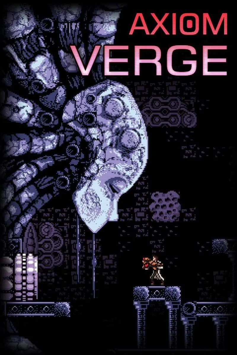 Giao diện game Axiom Verge với phong cách đồ họa retro khoa học viễn tưởng, một kiệt tác Metroidvania của Thomas Happ