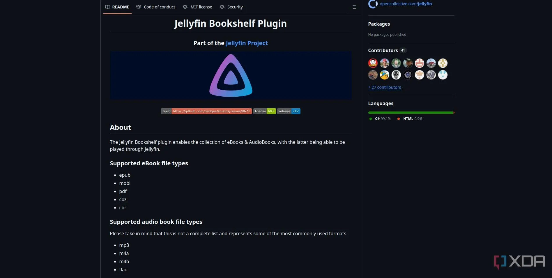Giao diện Jellyfin hiển thị các sách điện tử và audiobook được sắp xếp gọn gàng bởi plugin Jellyfin Bookshelf, mở rộng khả năng quản lý media