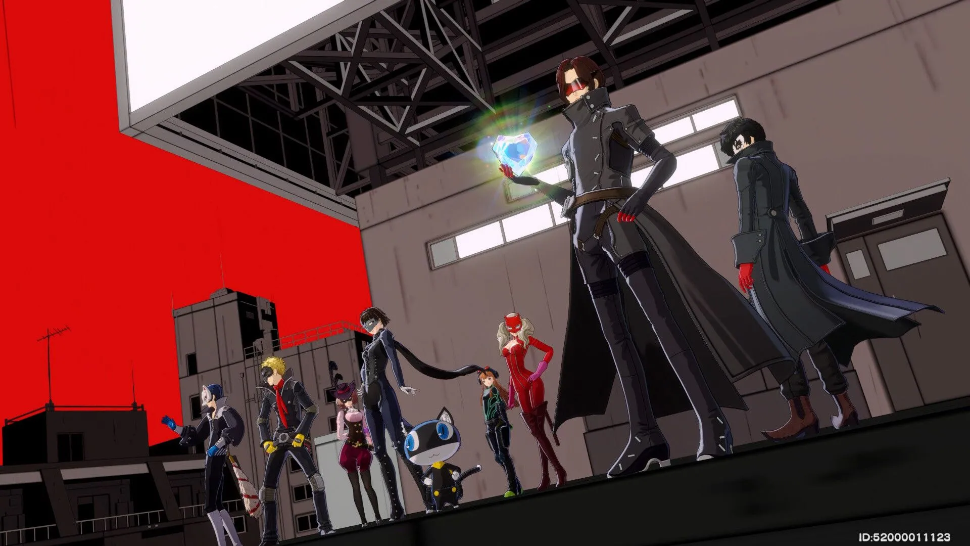 Giao diện khám phá thế giới trong Persona 5 The Phantom X với nhân vật đang đi trên đường phố