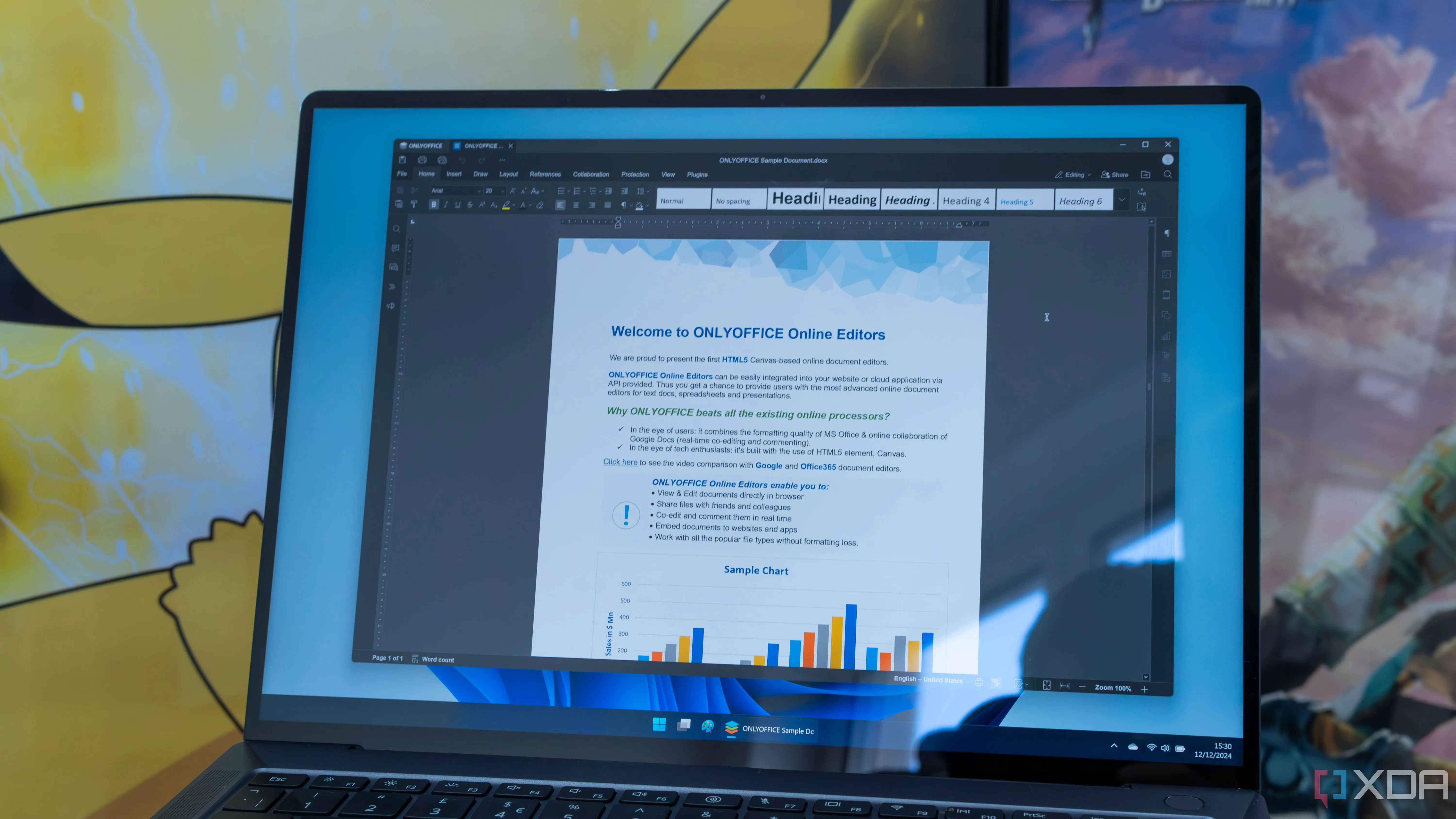 Giao diện OnlyOffice trên một máy tính xách tay chạy Windows 11