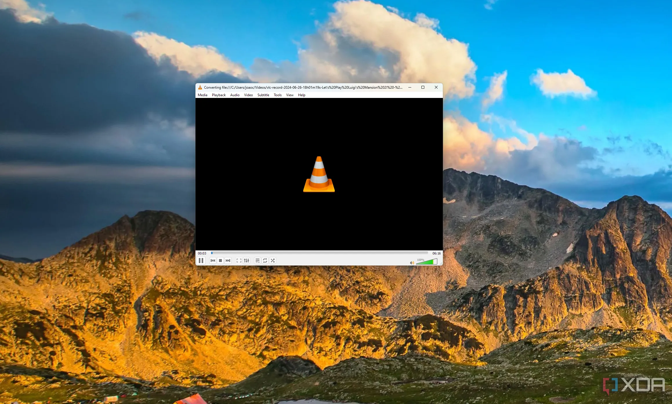 Giao diện phần mềm VLC Media Player với tính năng chuyển đổi định dạng video