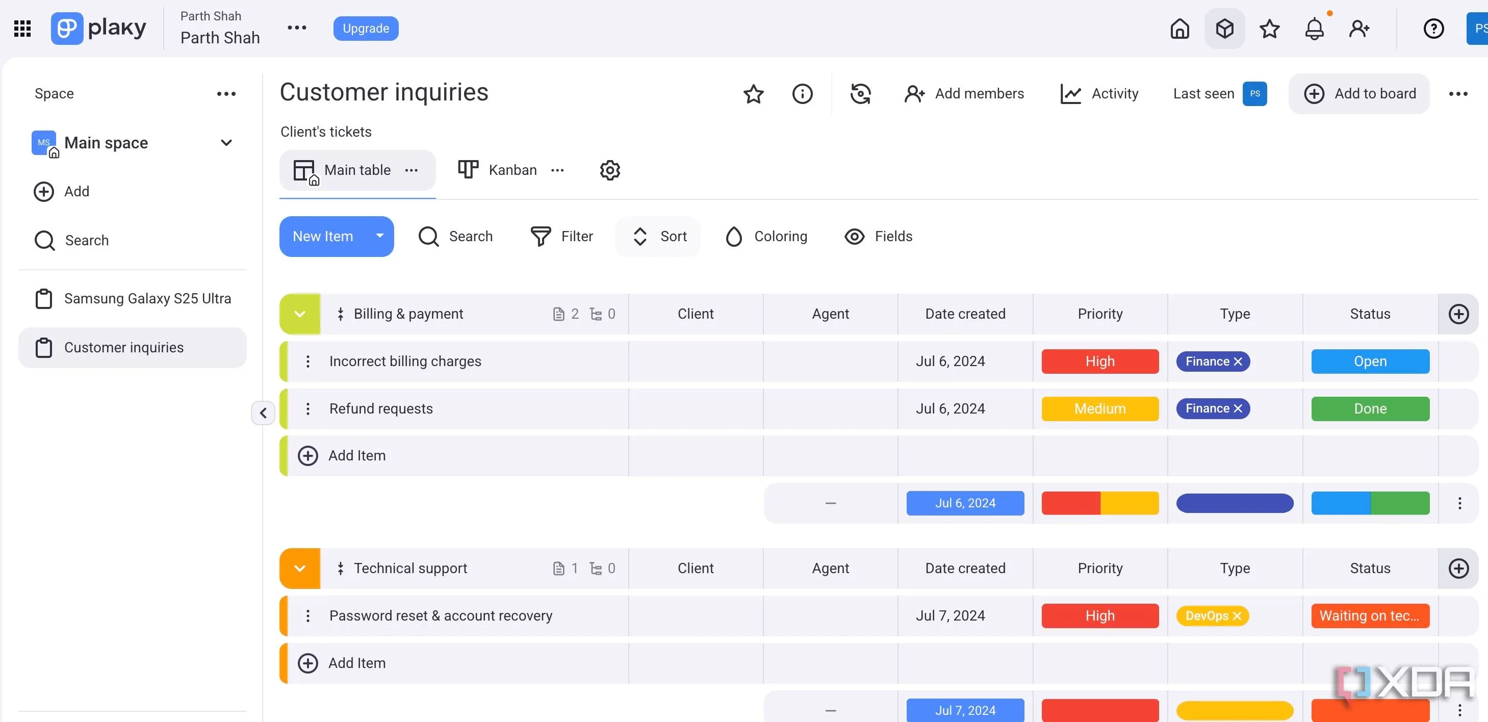 Giao diện quản lý dự án Plaky với các bảng Kanban, giải pháp miễn phí thay thế Trello