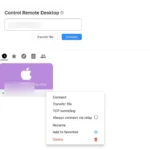 Giao diện RustDesk khi kết nối phiên điều khiển từ xa