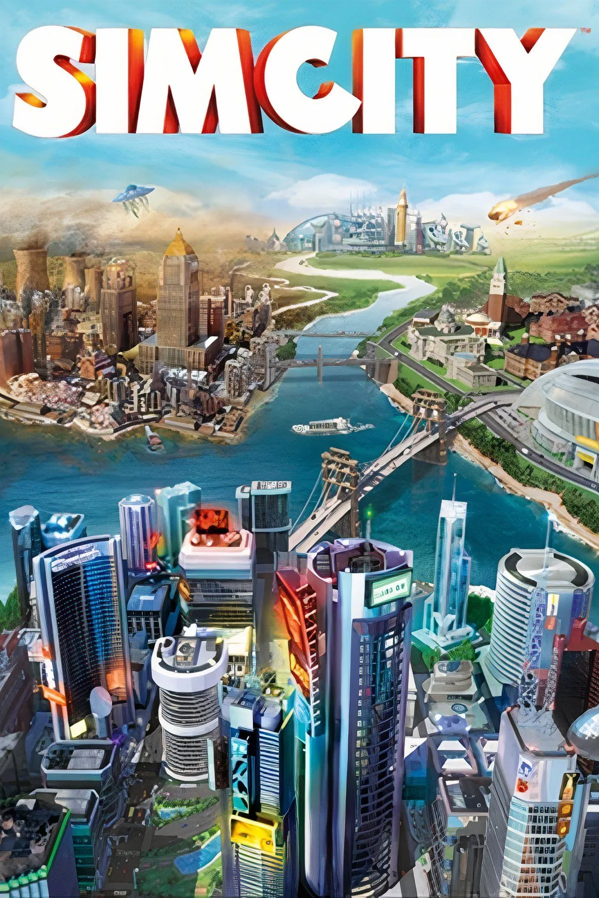 Giao diện thành phố trong SimCity (2013), tựa game xây dựng thành phố bị chỉ trích vì yêu cầu luôn kết nối mạng