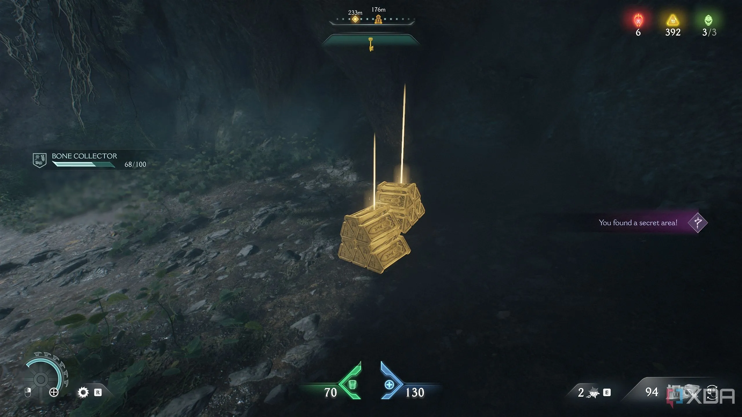 Hai chồng vàng (gold stacks) trong một khu vực bí mật của Doom The Dark Ages Chương 8