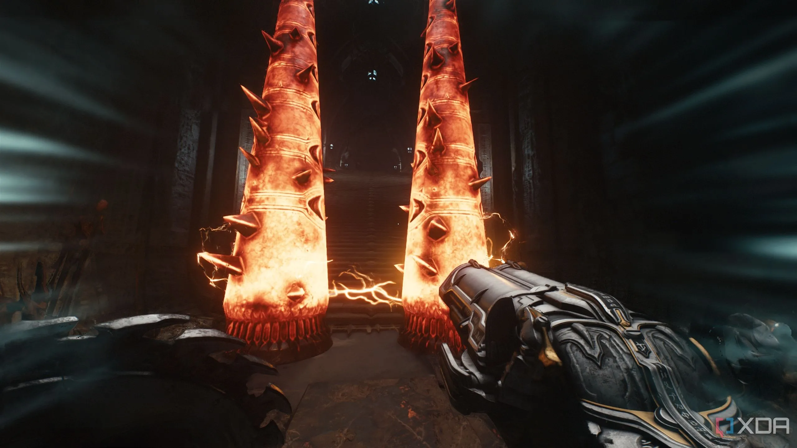 Hai gai kim loại đang nóng chảy trong Chapter 19 Doom The Dark Ages.