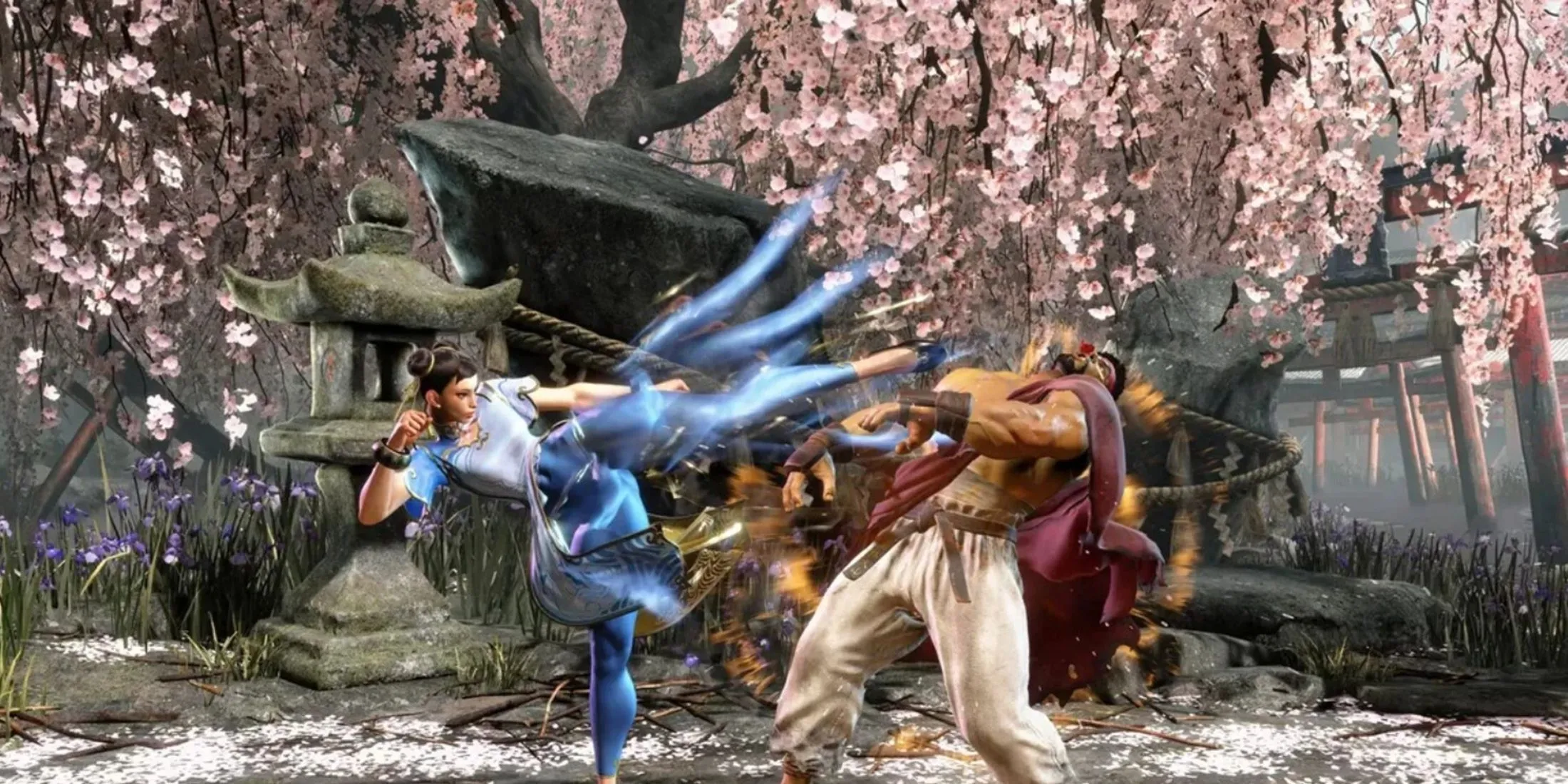 Hai nhân vật kinh điển Chun-Li và Ryu trong một pha đối đầu mãn nhãn của Street Fighter 6