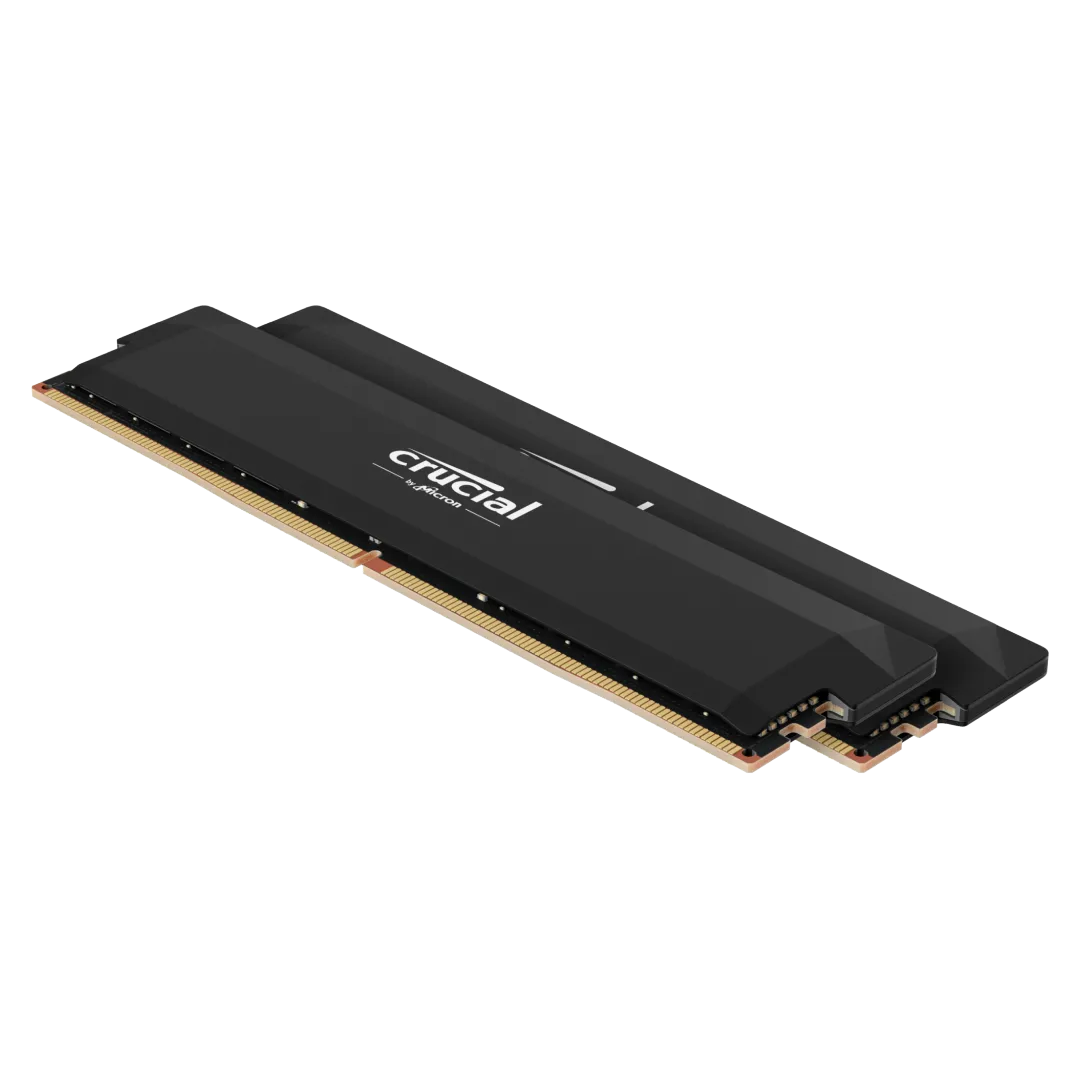 Hai thanh RAM Crucial Pro Overclocking DDR5-6000 không tản nhiệt RGB, thể hiện một lựa chọn bộ nhớ hiệu năng cao nhưng vẫn có mức giá phải chăng.