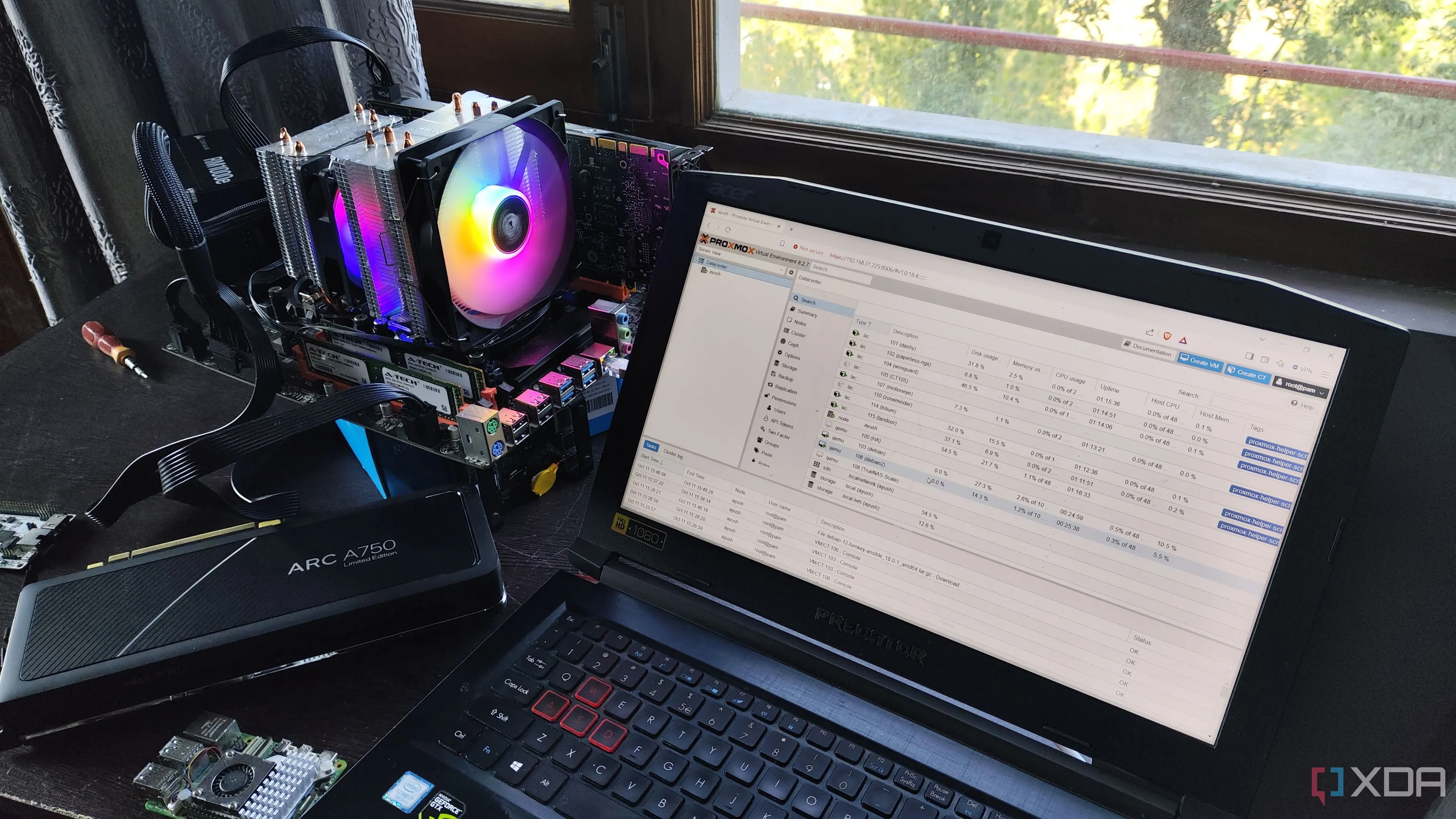 Hệ thống Home Lab với các máy chủ Proxmox đang hoạt động
